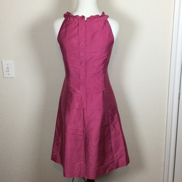 100% Silk Ruffle Neck Dress - Picture 3 of 4